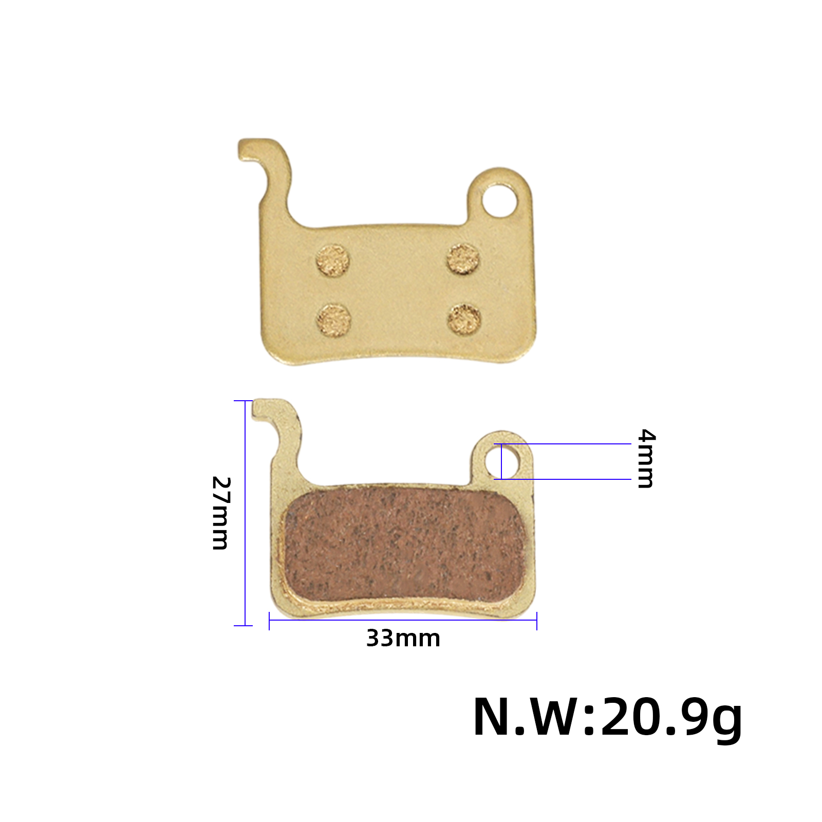 სამუხრუჭე ხუნდები 32.2-23.2 A Copper [032]