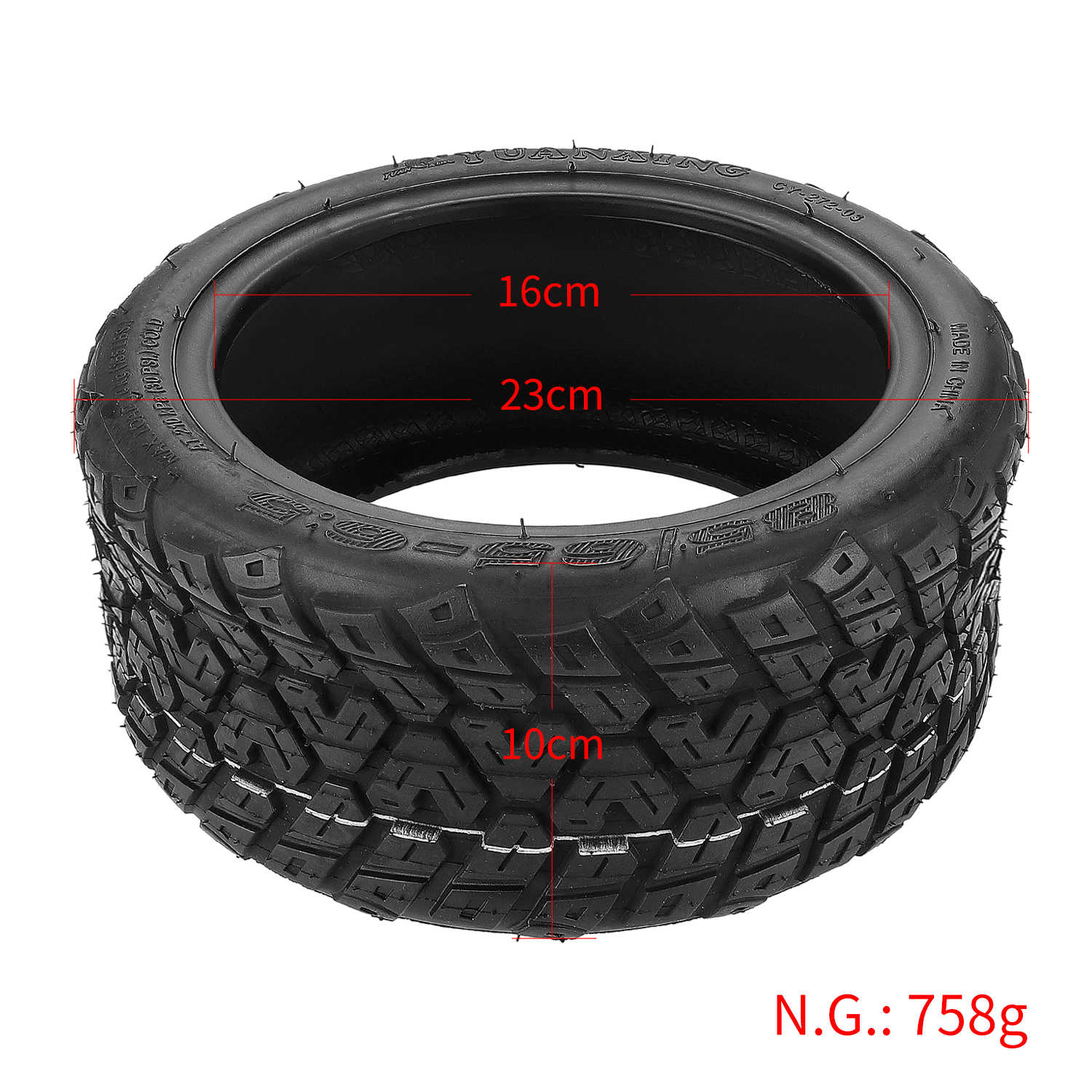 საბურავი - [85/65-6.5] ,10x3, Ø240x85mm - Yuanxing Tubeless [090]