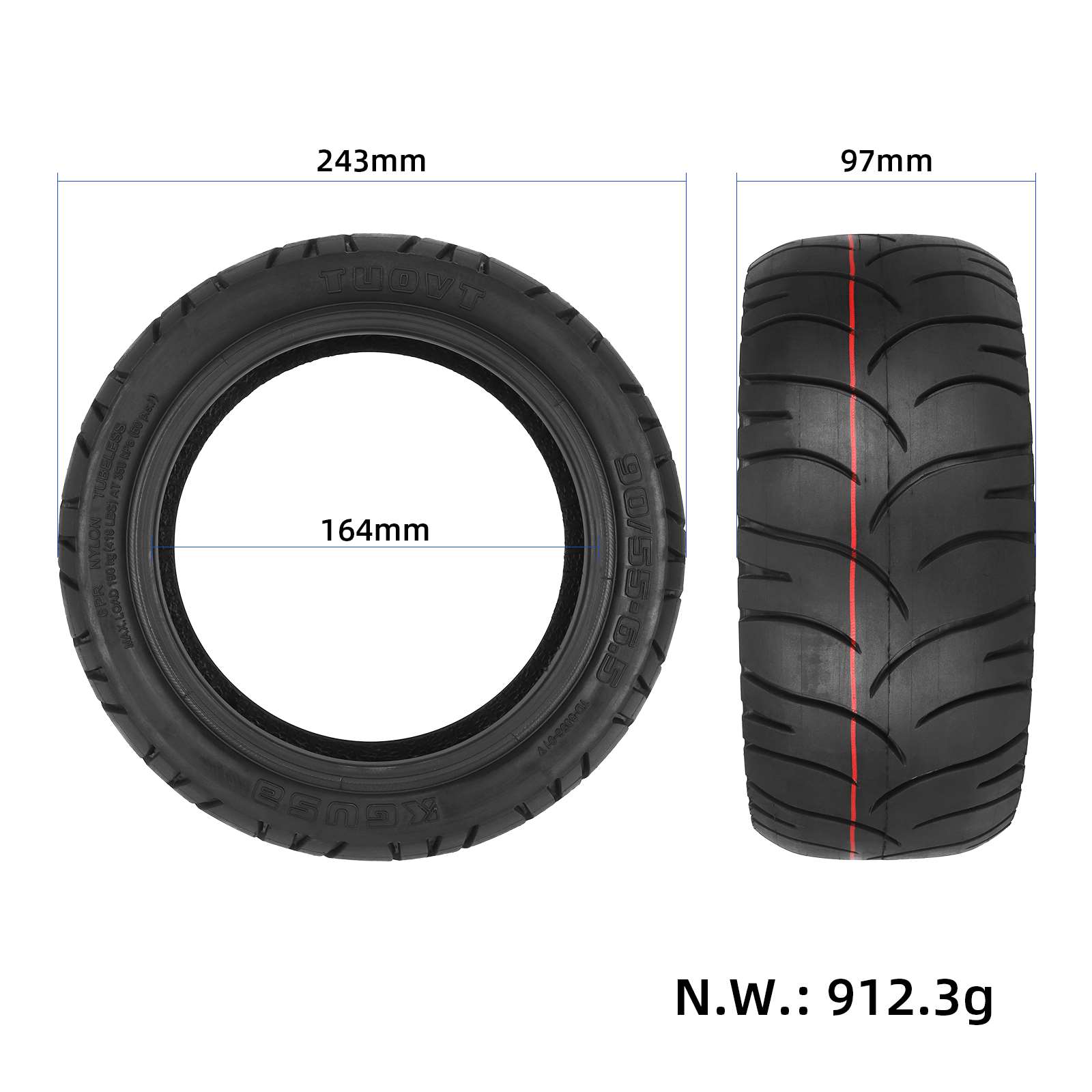 საბურავი - [90/55-6.5], 10.4x3.5, Ø265x90mm - TUOVT KGUSA [476]